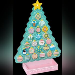 Colorful Wooden Christmas Tree Advent Calendar